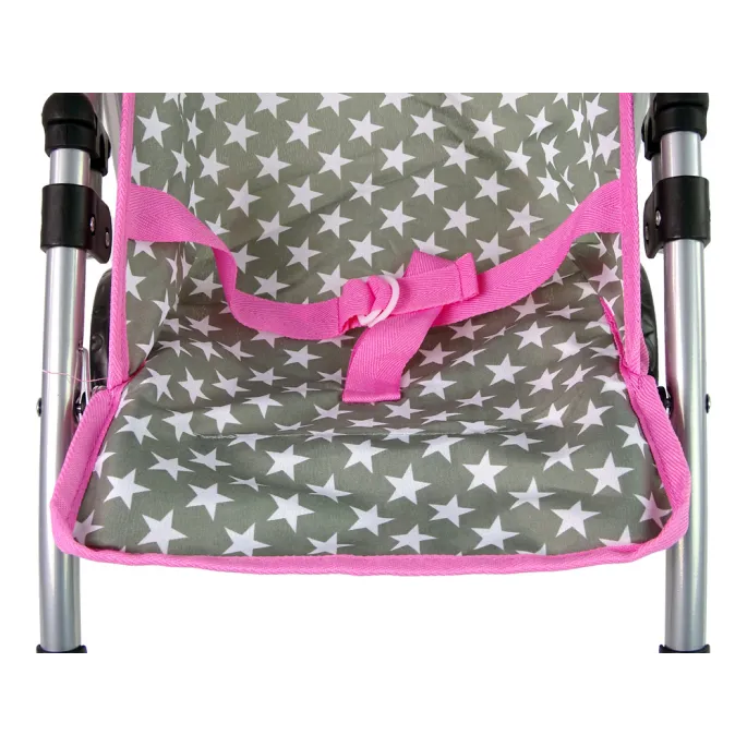 Wózek spacerowy dla lalek z wygodną rączką i ozdobami w gwiazdki