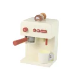 Kolorowy drewniany ekspres do kawy z kapsułkami i filiżanką dla malucha