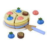 Drewniane ciasto tort składające się z 8 kolorowych kawałków