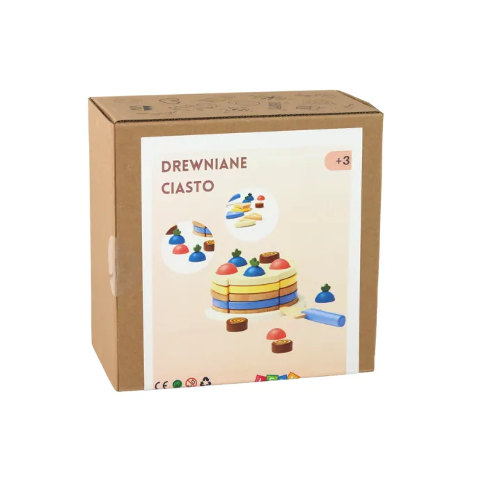 Drewniane kawałki tortu z rzepami wspierające rozwój dziecka