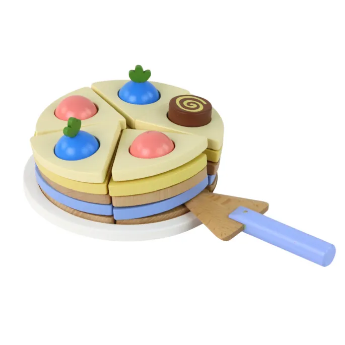 Realistyczny tort z drewna do zabawy w dom i restaurację