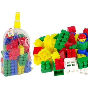 Kolorowe klocki konstrukcyjne K3 Średnie w zestawie 65 elementów dla dzieci