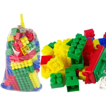 Duże kolorowe klocki konstrukcyjne K3 dla dzieci powyżej 2 lat, 140 elementów