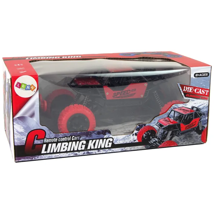 Opakowanie auta terenowego RC 1:18 w kolorze czerwonym z elementami zestawu