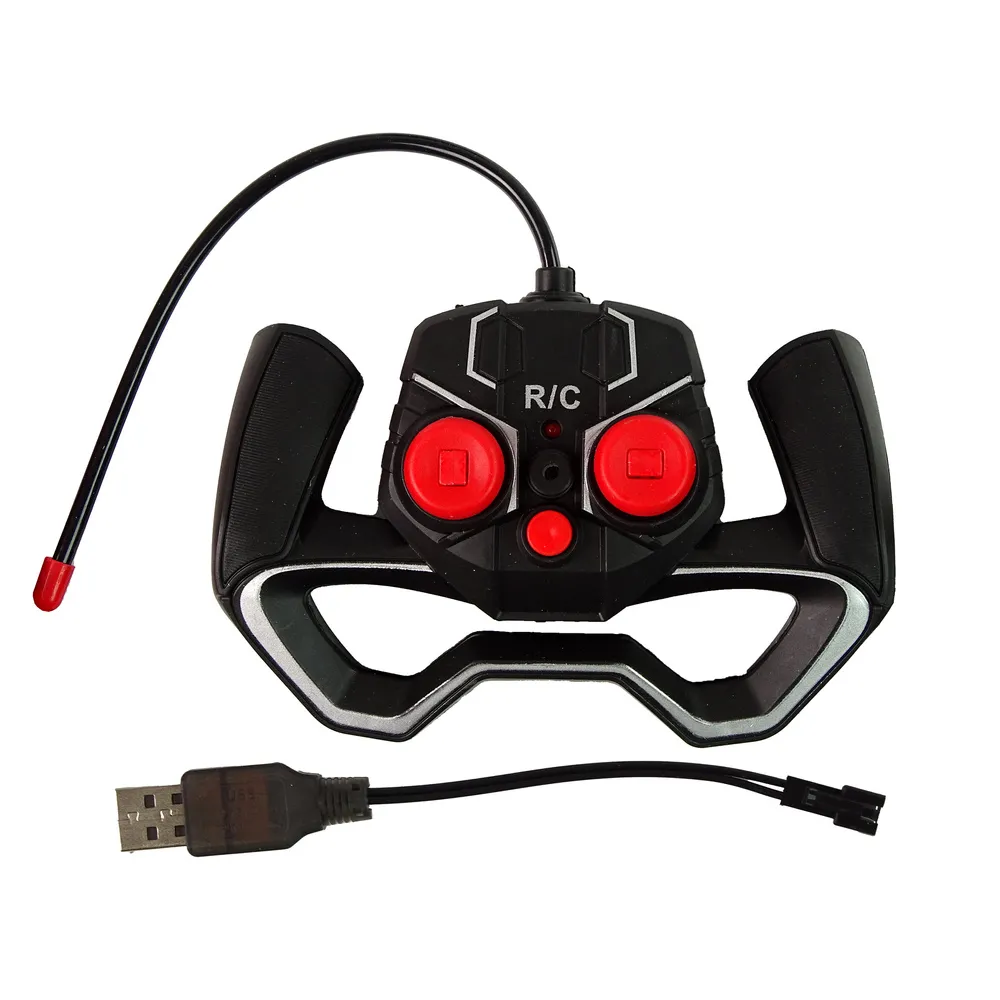 Sportowy design niebieskiego auta RC ustawionego na podwórku