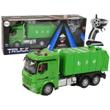 Zielona śmieciarka zdalnie sterowana z pilotem dla dzieci
