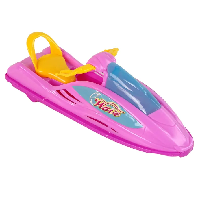 Motorówka zabawkowa z dynamicznymi elementami i plastikowymi kołami