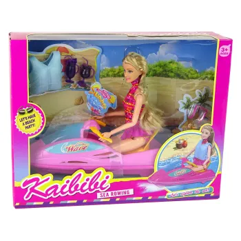 Letni zestaw zabawkowy z lalką i kolorowymi akcesoriami na wodne przygody