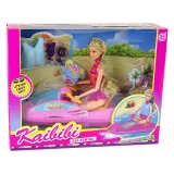 Letni zestaw zabawkowy z lalką i kolorowymi akcesoriami na wodne przygody