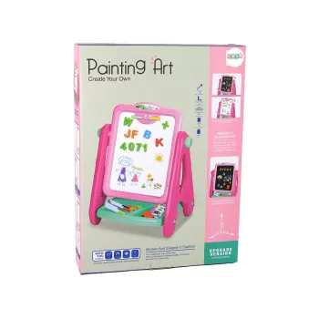 Tablica Edukacyjna 2 w 1 Niebieska Kredy Pisaki