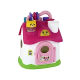 Zbliżenie na interaktywny domek edukacyjny z efektem świetlnym i dźwiękowym