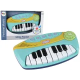 Niebieskie pianino interaktywne Little Pianist dla dzieci z podświetlanymi klawiszami