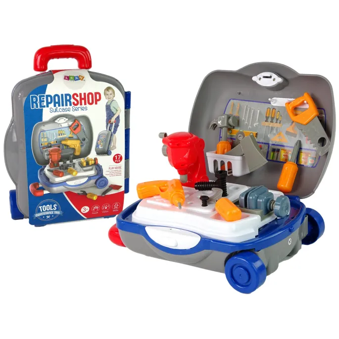 Zestaw narzędzi do zabawy w walizce dla chłopca powyżej 3 lat