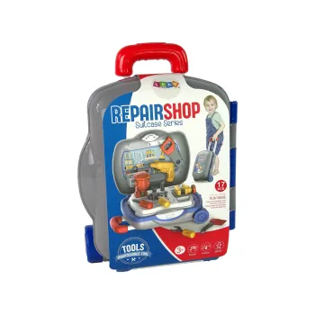 Bezpieczny zestaw narzędzi dla dziecka w poręcznej walizce