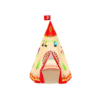 Praktyczny namiot tipi dla dzieci o wymiarach 160x105 cm podczas zabawy