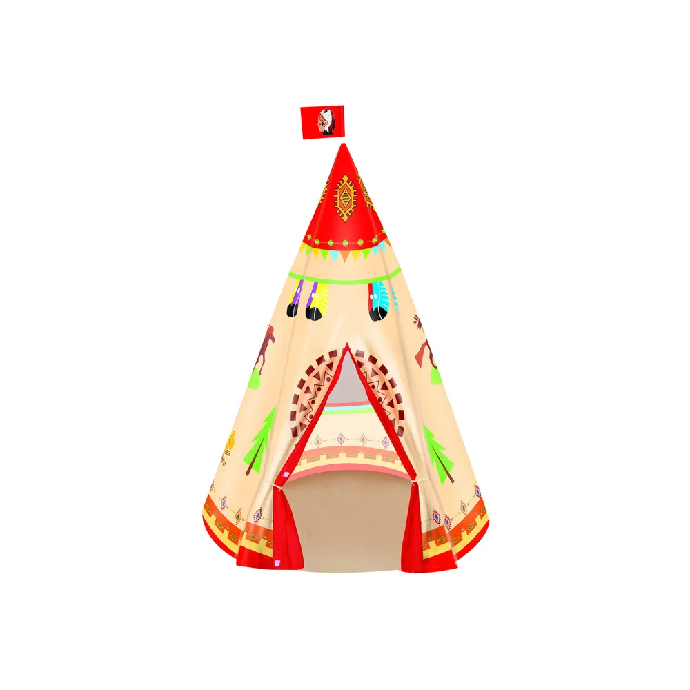 Praktyczny namiot tipi dla dzieci o wymiarach 160x105 cm podczas zabawy