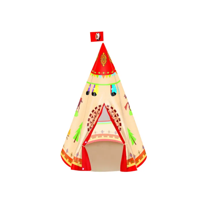 Praktyczny namiot tipi dla dzieci o wymiarach 160x105 cm podczas zabawy