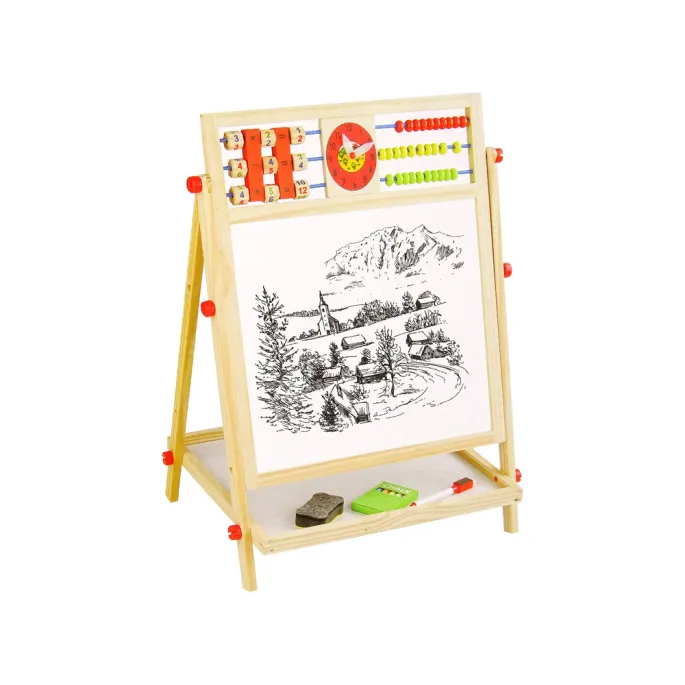 Drewniana Tablica 2w1 Liczydło Kreda Pisak