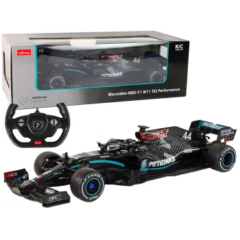 Zdalnie sterowane auto wyścigowe Mercedes-AMG F1 w skali 1:12 w czarnym kolorze