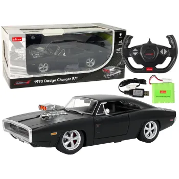 Zdalnie sterowany Dodge Charger czarny 1:16 z uchwytem pilota