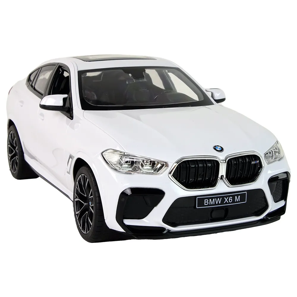 Auto RC BMW X6 M białe z widocznymi światłami LED z przodu