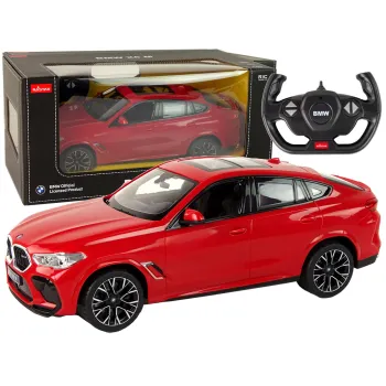Czerwone BMW X6 M R/C w skali 1:14 z gumowymi kołami i światłami LED