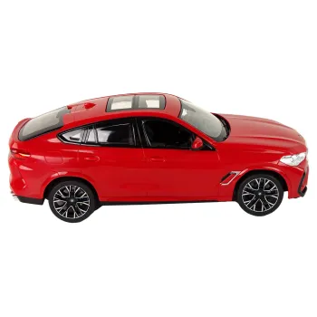 Zbliżenie na szczegółową karoserię BMW X6 M R/C w odcieniu czerwieni