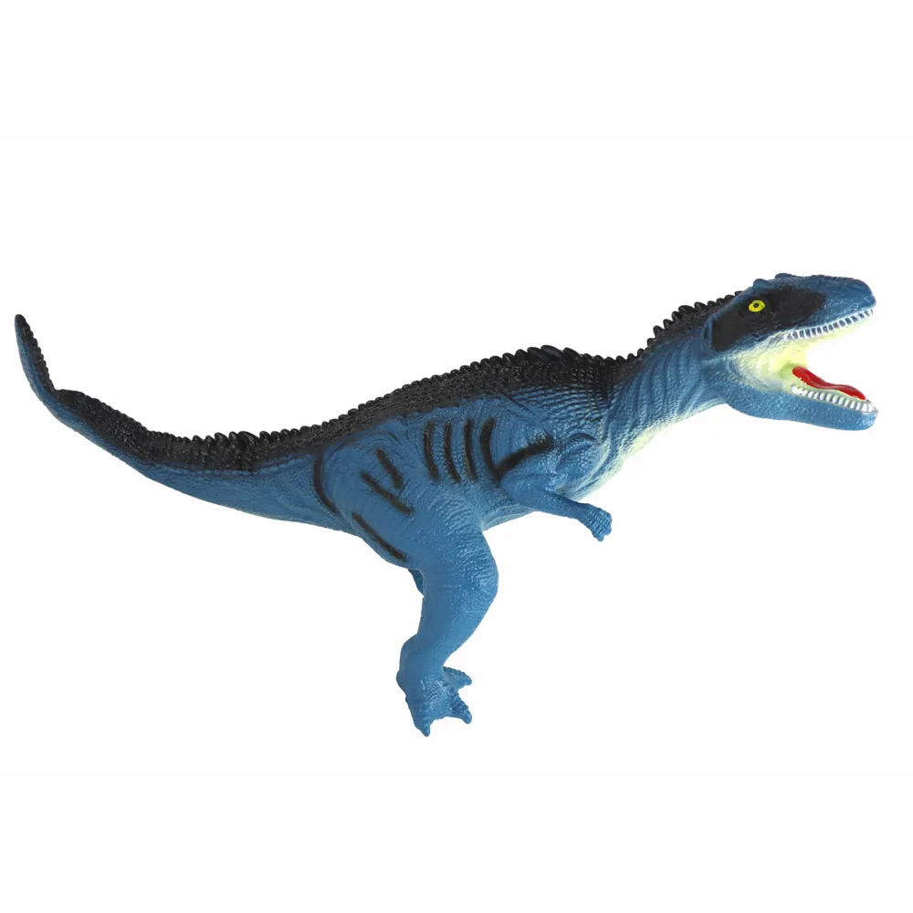 Zbliżenie na głowę i detale łusek figurki dinozaura