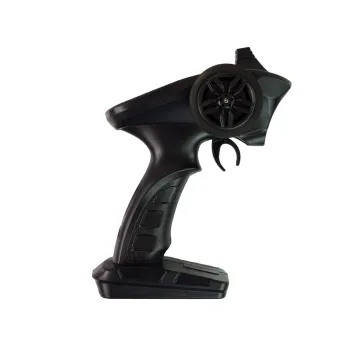 Zbliżenie na aerodynamiczną czerwoną motorówkę RC