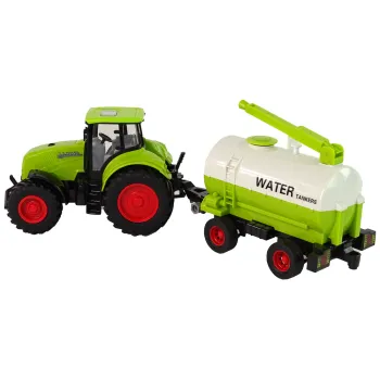 Duże zielone koła traktora zabawki z przyczepą