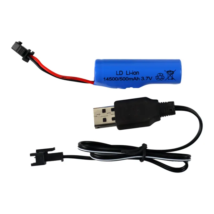 Komplet części zestawu samochód RC na tle opakowania