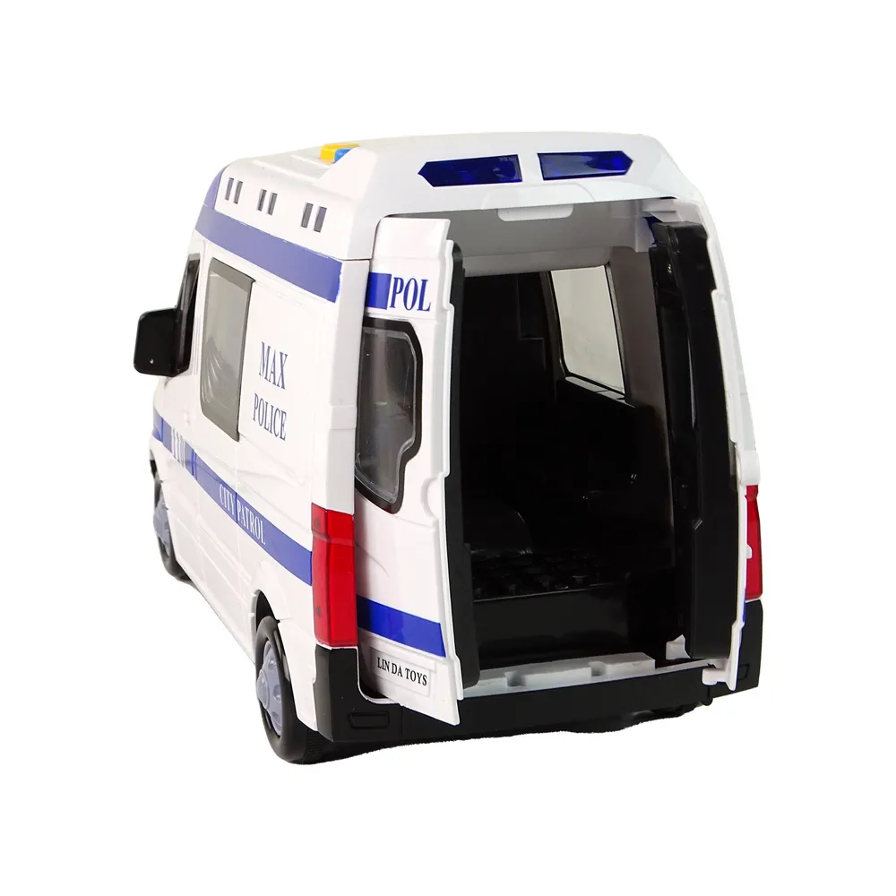 Model radiowozu zabawkowego z gumowymi kołami do aktywnej zabawy