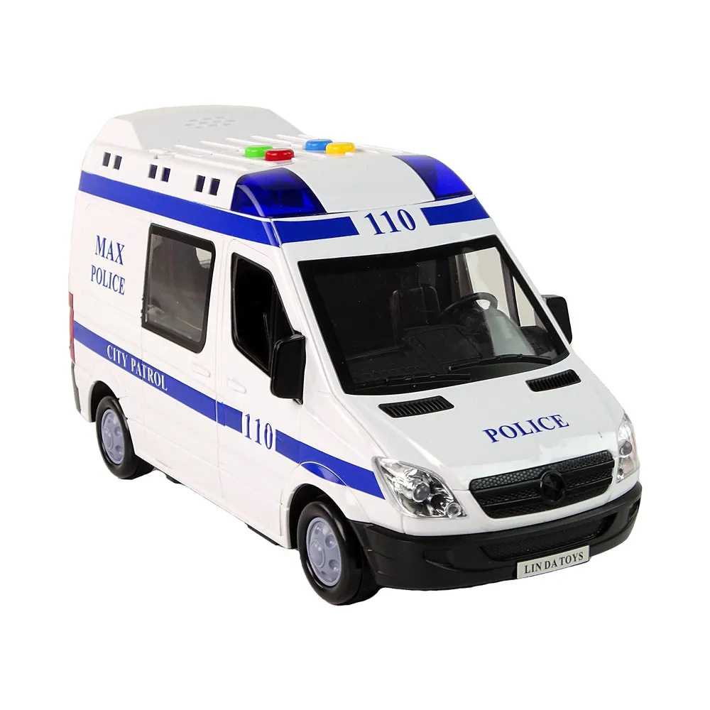 Auto policyjne zabawkowe z efektami świetlnymi na baterie