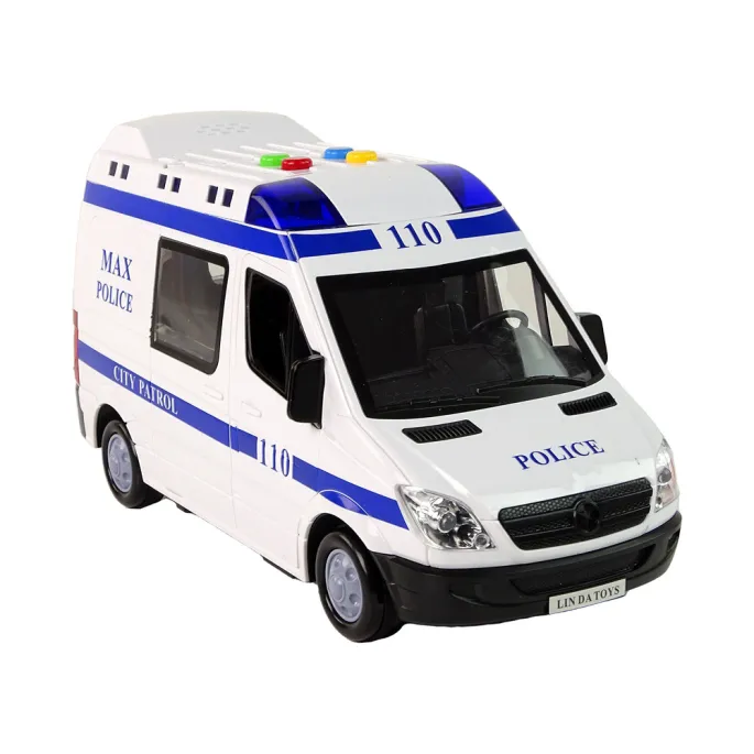 Auto policyjne zabawkowe z efektami świetlnymi na baterie