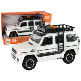 Białe auto terenowe na baterie w ujęciu z przodu