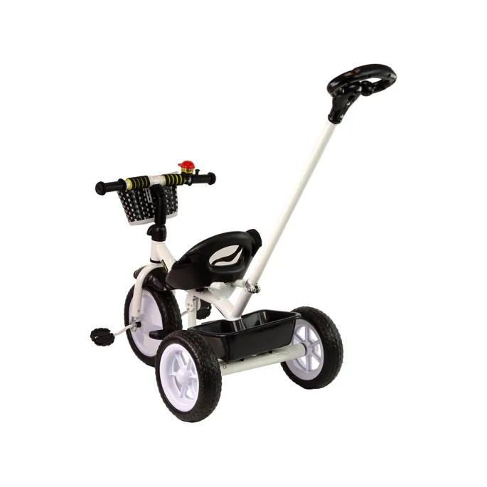 Rower trójkołowy z pojemnym koszykiem na zabawki i regulowaną kierownicą