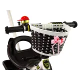 Czarny rower trójkołowy z cichymi kołami EVA i lekką konstrukcją