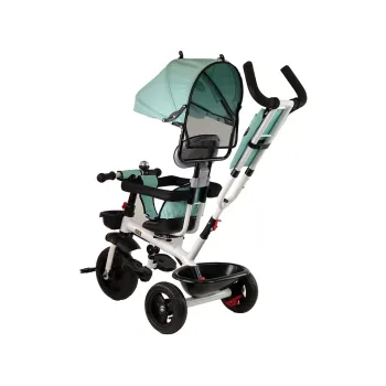 Widok na składany daszek UV rowerka trójkołowego PRO200 w kolorze miętowym