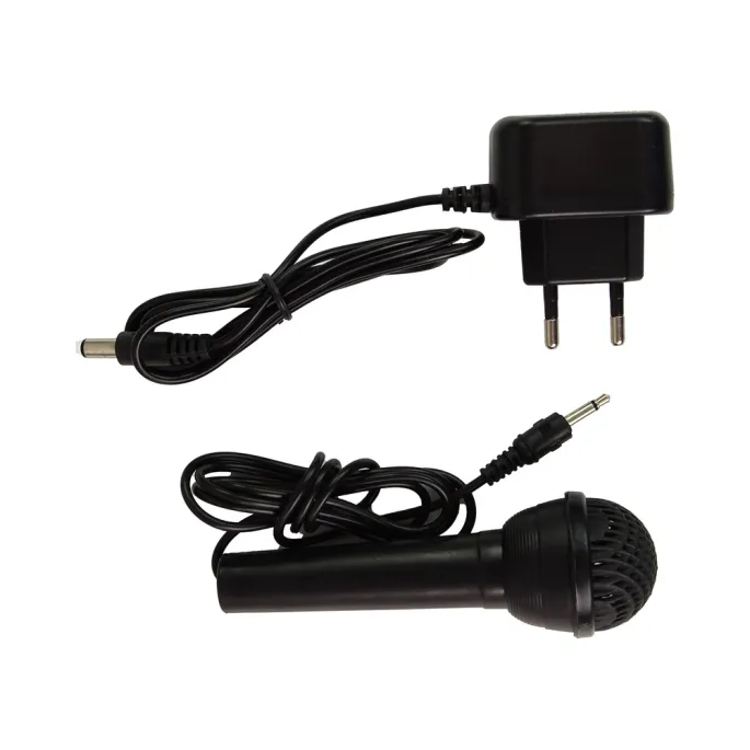 Czarny keyboard edukacyjny z mikrofonem dla najmłodszych muzyków