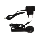 Czarny keyboard edukacyjny z mikrofonem dla najmłodszych muzyków