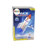 Bezpieczna rakieta z podstawą startową i kolorowymi naklejkami do dekoracji