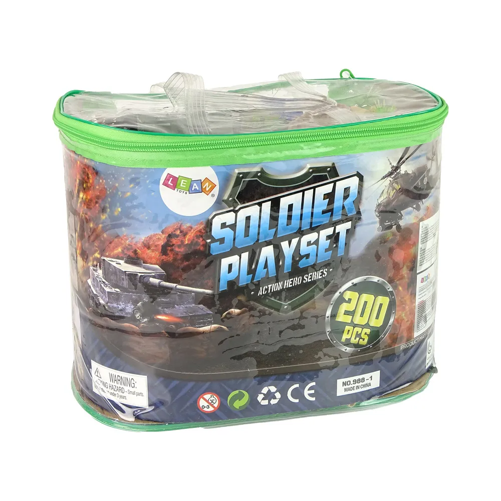 Kompletny zestaw militarny dla dzieci z akcesoriami do aranżacji pola bitwy