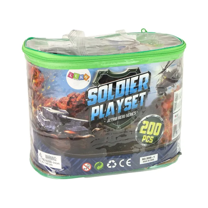 Kompletny zestaw militarny dla dzieci z akcesoriami do aranżacji pola bitwy