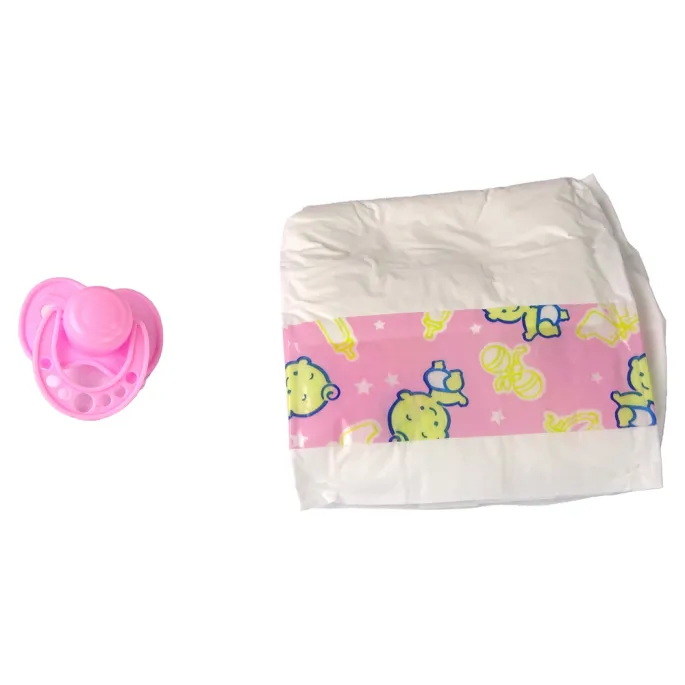 Lalka bobas długości 40 cm w zestawie z pampersami i smoczkiem
