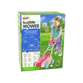 Duża różowa kosiarka do baniek mydlanych gotowa do zabawy