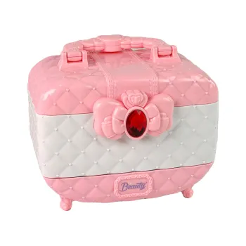 Zestaw Piękności w Kuferku Cienie Lakiery Różowy Biały