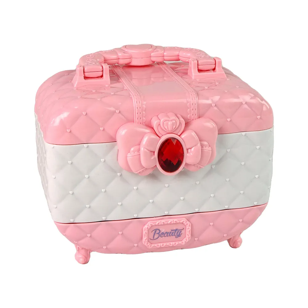 Kompletny zestaw makijażowy z cieniami i błyszczykami w kuferku