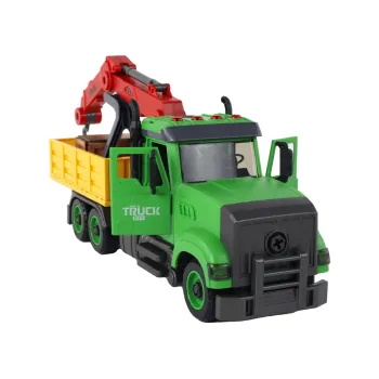 Szczegółowy widok kabiny i dźwigu zabawkowej wywrotki do skręcania