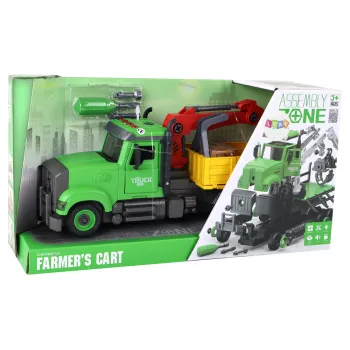 Pojazd wywrotka z dźwigiem rozwijający zdolności manualne u maluchów