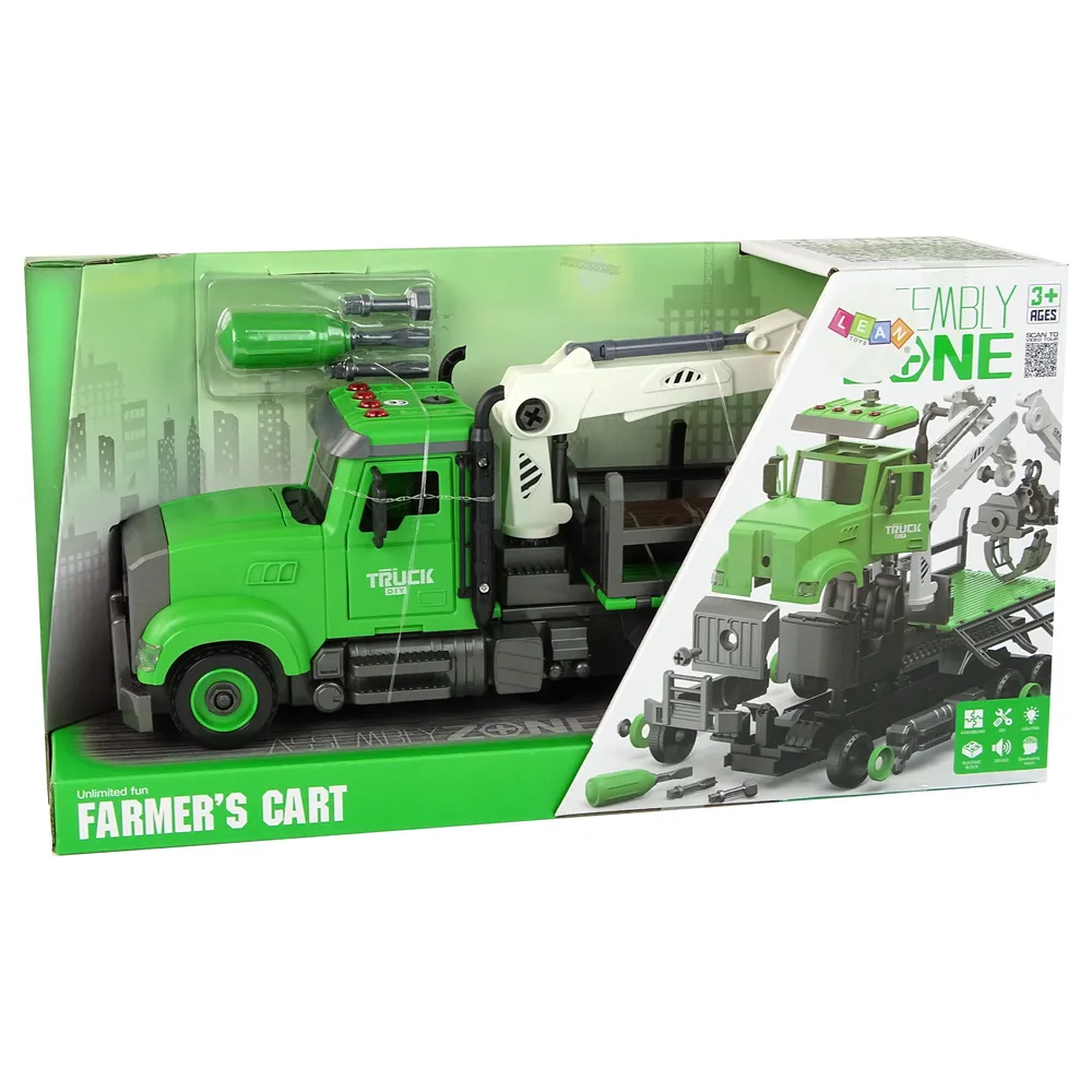 Zestaw pojazd i drewno edukacyjny do kreatywnej zabawy leśnej